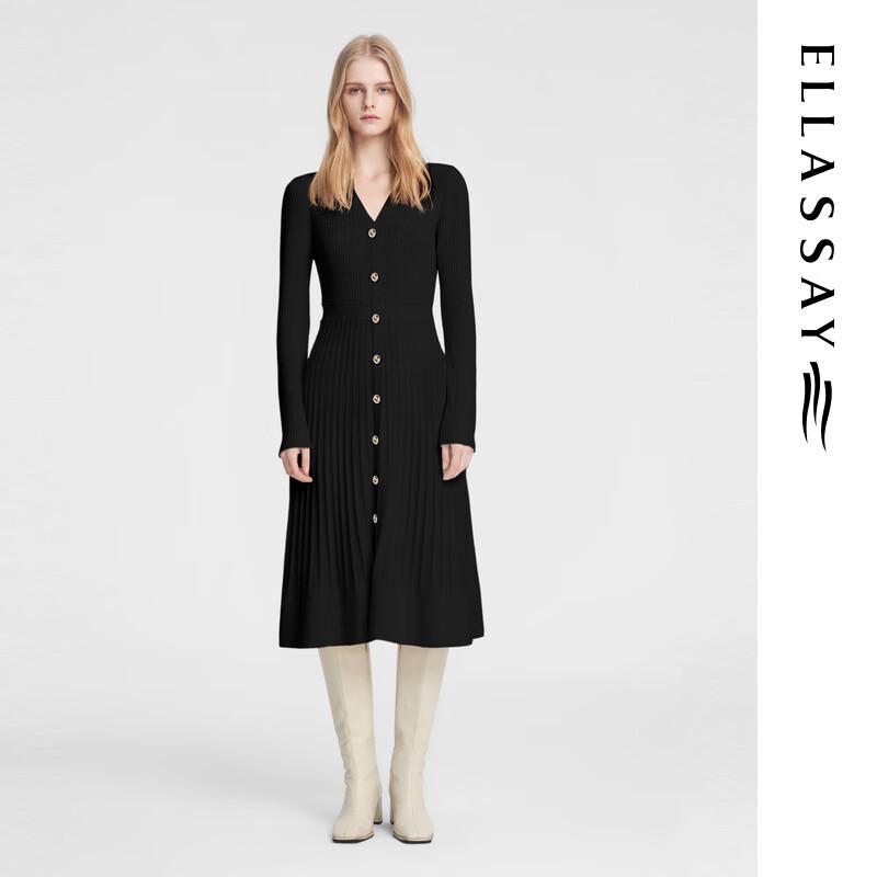 ELLASSAY Women s 100% Merino Wool V-Neck Midi Dress M