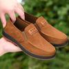 Heren Winter Fleece Gevoerde Leren Schoenen - Dik, Warm, Antislip Zachte Rundspees Zool Casual Papa Schoenen