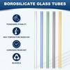 PATIKIL 12 Inch Borosilicate Glass Tubes, 6 Pcs12mm OD 2mm Thick Glass Blowing Tubes Straight Pipe with Cleaning Brush for Laboratory Glass Making, 5