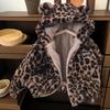 Boys Thickened Fleece Leopard Print Coat Kids Warm Plush Winter Jacket Baby Fashionable Cotton Padded Outerwear