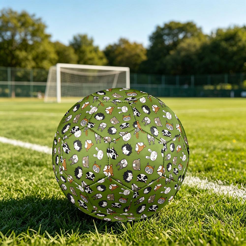 1PC Forest Animal Friends Soccer Ball Size 5 Football Machine Sewn Indoor/Outdoor Universal Football W11