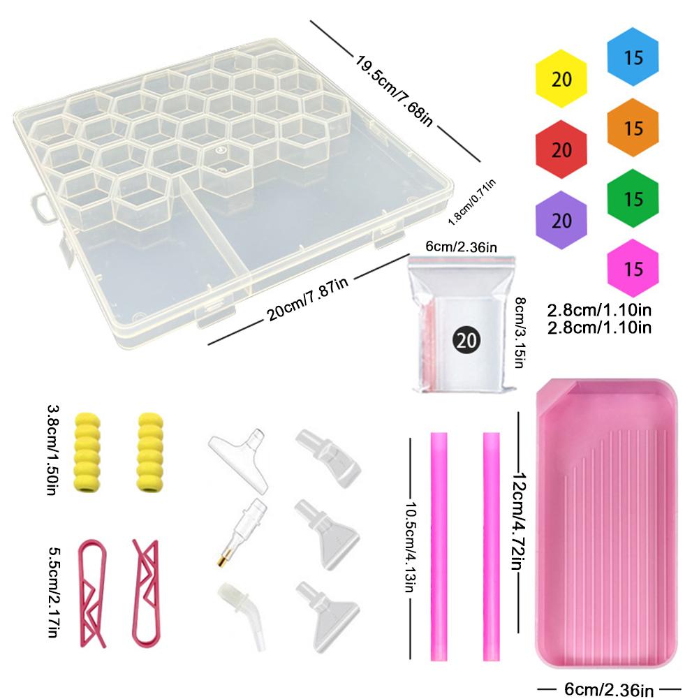 4 Stück/Set Diamantmalerei Tablett DIY Diamantenmalerei Aufbewahrung Perlen Sortierfach Behälter Platzierung Bohrerplatte Pinsel Organizer