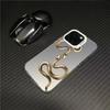 Creative Golden Snake Phone Case for Samsung A15 A16 A24 A25 A35 A54 A55 Galaxy S24 23 21 S25 Ultra Plus S24 FE Silver IMD Cover