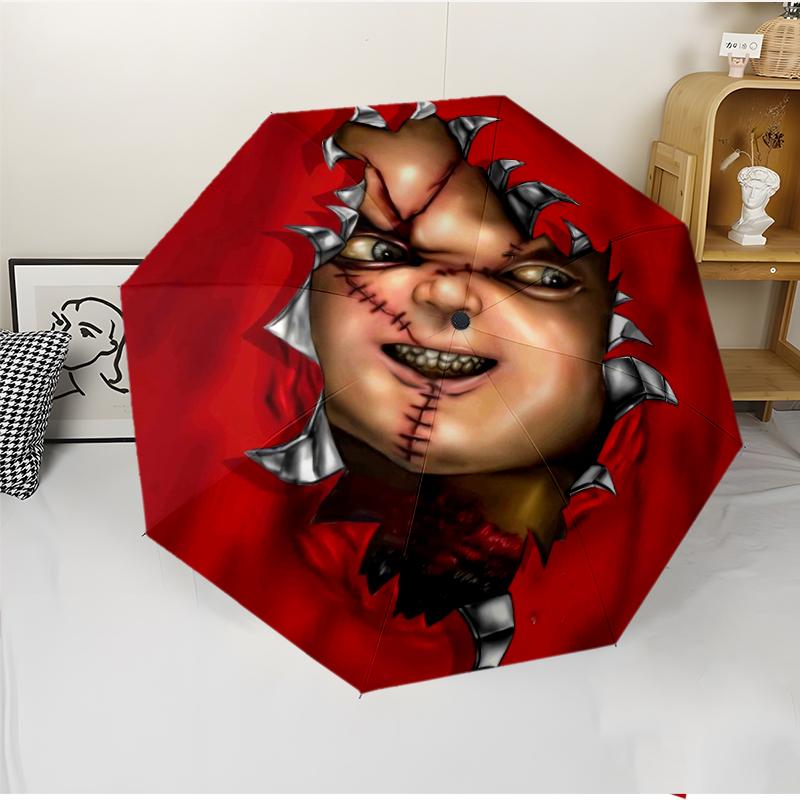 Chucky Fashionable Automatic Opening/Closing Folding Umbrella. Portable and Foldable, Ideal for Gift, Travel, and Daily Use.