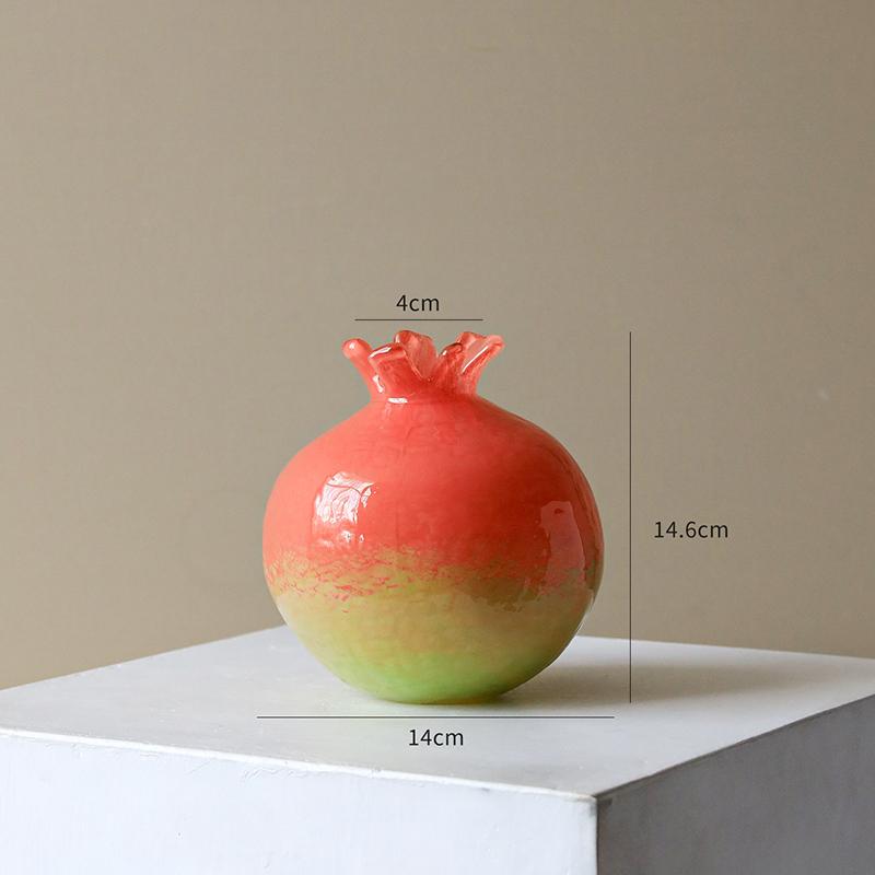 Gradient Color Pomegranate Glass Vase Plant Pots Table Decoration Flowers Arrangement Pomegranate Vase Room Aesthetic Decor