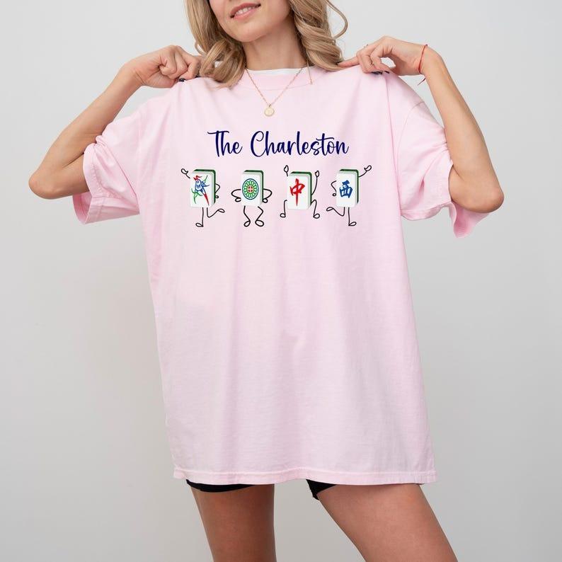 The Charleston Mahjong Tile T-Shirt Mahjong Dance Mahjong Player Gift Funny Shirt Summer Fashion Casual Comfort Soft Cotton Tees