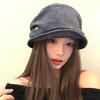 Retro Pleated Beret Women's Autumn and Winter Versatile Newsboy Hat Showing Face Small Octagonal Painter Hat