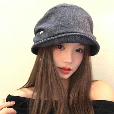 Retro Pleated Beret Women's Autumn and Winter Versatile Newsboy Hat Showing Face Small Octagonal Painter Hat
