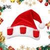 Christmas Drinking Accessories Plush Hat with Drink Holder, Adults Velvet Santa Claus Red White 3 Cups, Xmas Cap for New Year Holiday Party Winter