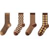 XUEXIMAN Women's Socks, Retro Meilade Mid-Calf Socks, Slouchy Socks, Sweat-Absorbing And Odor-Resistant Cotton Socks, Women's Long Socks, Ethnic Style