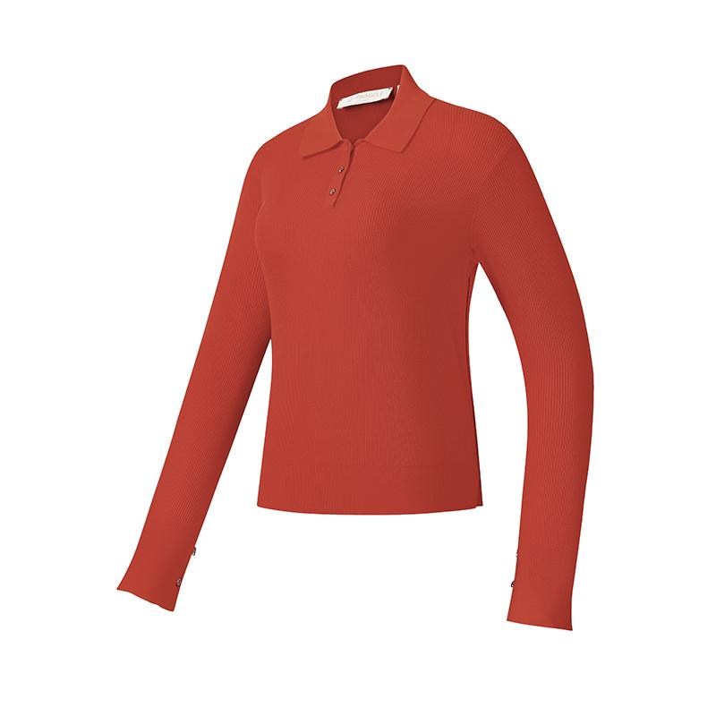 Fila Модная простая классическая повседневная спортивная универсальная удобная вязаная кофта Женская кофта Хурма-красный A11W615418FRD XL