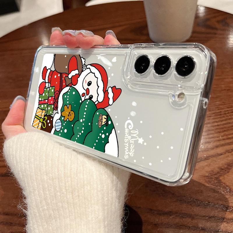 Santa Claus Printing Case For Samsung Galaxy S25 S24 S22 Ultra S23 S24 FE A17 A56 A16 A36 A26 A55 A15 A25 A54 5G Clear Soft TPU Phone Cover
