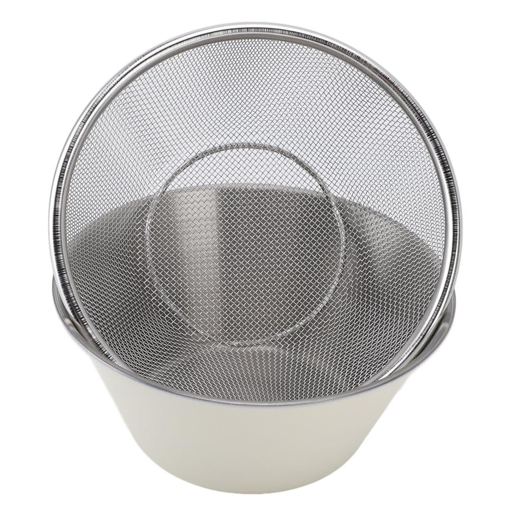 304 Stainless Steel Colander with Mixing Bowl Portable Kitchen Microporous Strainer for Washing