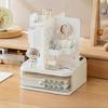 Rotating Hole Board Storage Box Organizer with Drawer Rack Office Table Student Desktop Small Compartment Stationery Storage Box