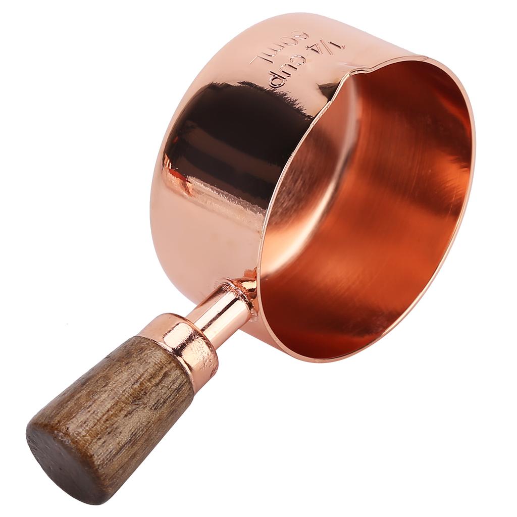 Sauce Pan Wooden Handle Rose Gold Stainless Steel Sauce Pot for Cooking Kitchen Ware1/4cup