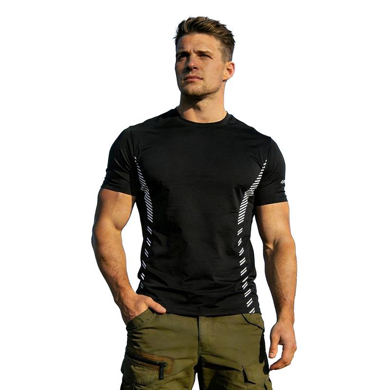 Ice Silk Cool Quick Drying Short Sleeved Men's T-shirt Top For Fitness And Sports, Half Sleeved Loose Fit