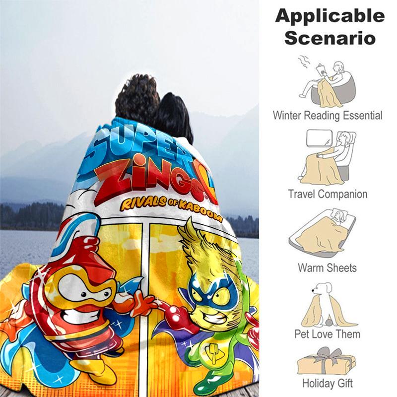 1pc Blanket Superthings1 Print Design, Lightweight Blanket for Sofa, Bed- Soft &Warm, Gift for All Seasons Like Christmas, Halloween