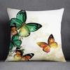 Vintage Butterfly Print Cushion Cover Peach Skin Throw Pillow Cover Pillowcase Sofa Living Room Spring Home Decor Pillow Case
