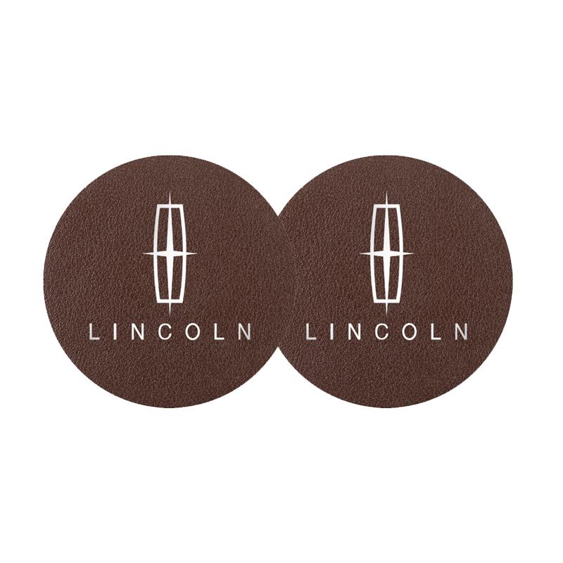 2Pcs Car Coasters Water Cup Mats Waterproof Slot Pads For Lincoln Continental MKZ Town-car Nautilus Electric MKC MKS Corsair MKT FF2