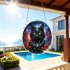 2D Flat, 1 Set of 83pcs, 7.4-Inch High-Quality Acrylic Light-Catching Puzzle, Black Cat Starry Sky Floral Pattern Window Decoration Pendant, Home And 