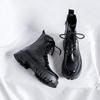 2026 New Patent Leather Martin Boots Men's Autumn and Winter Zipper Short Boots Glossy Lace-up Formal High-top Men's Shoes 2159-F