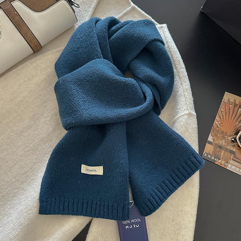18-color scarf women's winter high-end soft waxy season warm thickened knitted wool couple scarf Korean