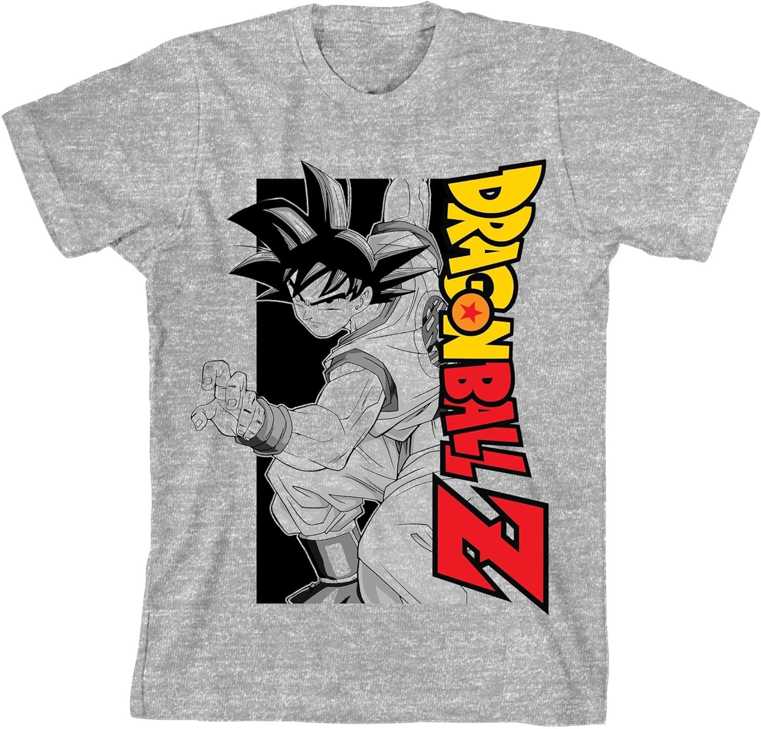 Bioworld Dragon Ball Z Goku Rotated Logo Boy s Athletic Heather T-Shirt S