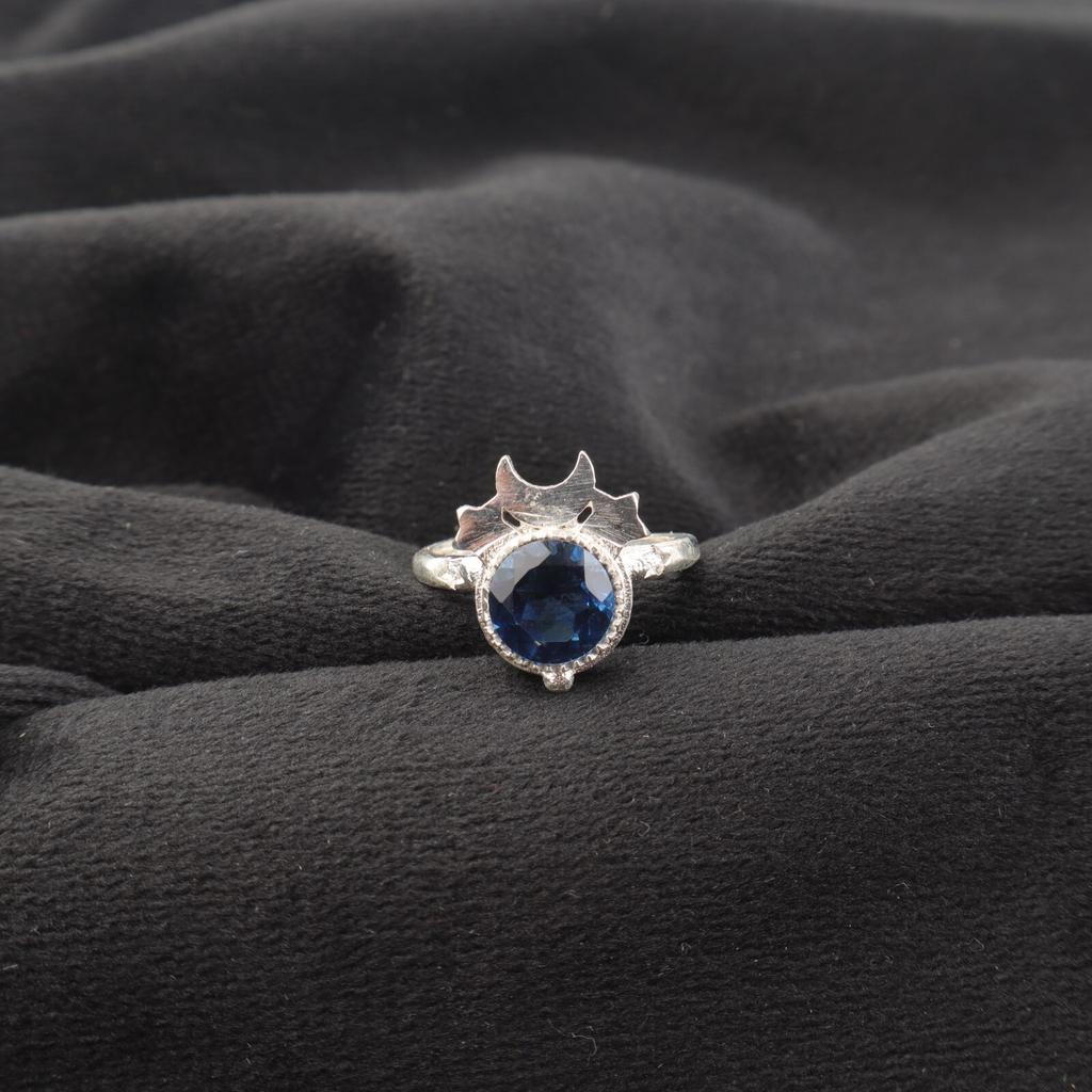 London Blue Topaz Gemstone 925 Sterling Silver Jewelry Handmade Ring Women Gift RR-67-7