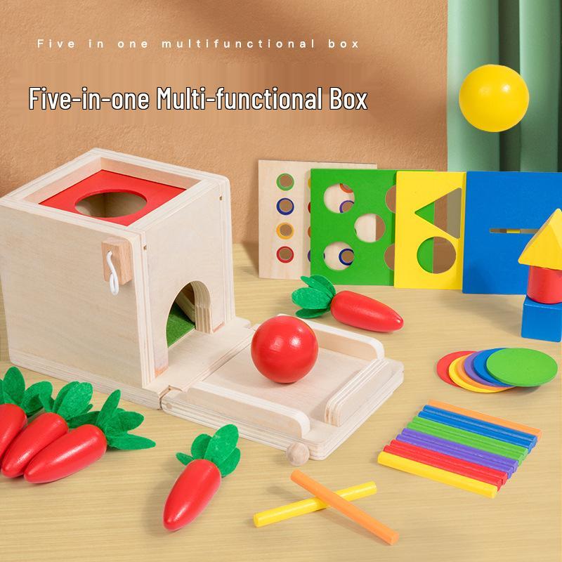 Children's Wooden Educational Toy: Radish Pulling, Bug Catching, Fishing, and Nail Board