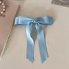 Long Ribbon Bowknot Hairpin Adult Teens Ponytail Elegances Spring Hair Clip