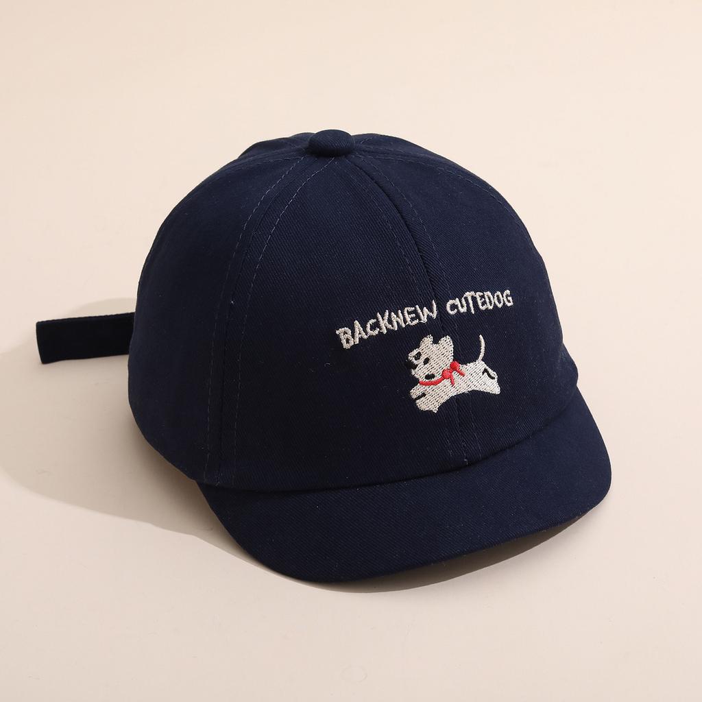 Adjustable Baseball Cap Embroidered Dog Pattern Cotton Fabric Casual Outdoor Hat Unisex Headwear for Everyday Use