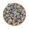 20 Stück/Los Runde Bedruckte Silikonperlen 15mm 12mm Leopardenmuster Silikonperlen Zur Schmuckherstellung DIY Schmuckzubehör