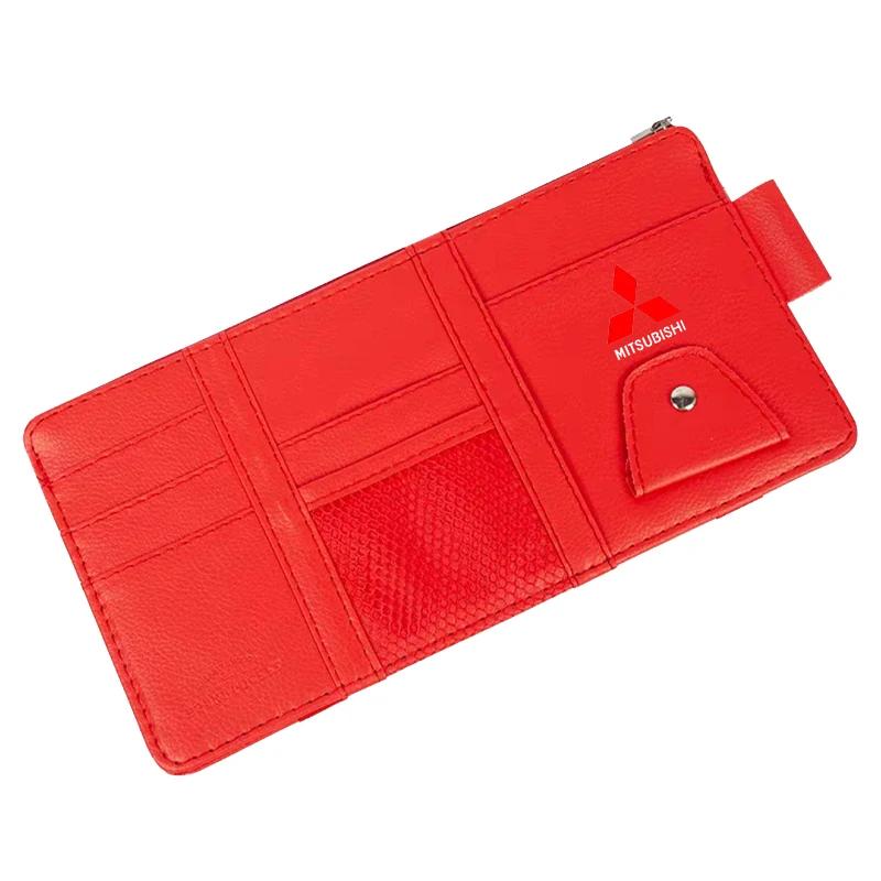 Car Sun Visor Point Type Multi-function Storage Bag For Mitsubishi Outlander Lancer 10 9 ASX RALLIART Eclipse L200 Pajero Goods