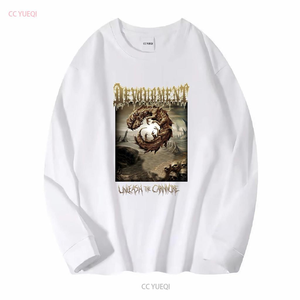 Devourment Unleash The Carnivore Koszulka Czarna Męska S do 3XL PM904 vintage Sprana męska Oddychająca Wszechstronna Miękka Unisex Codzienna