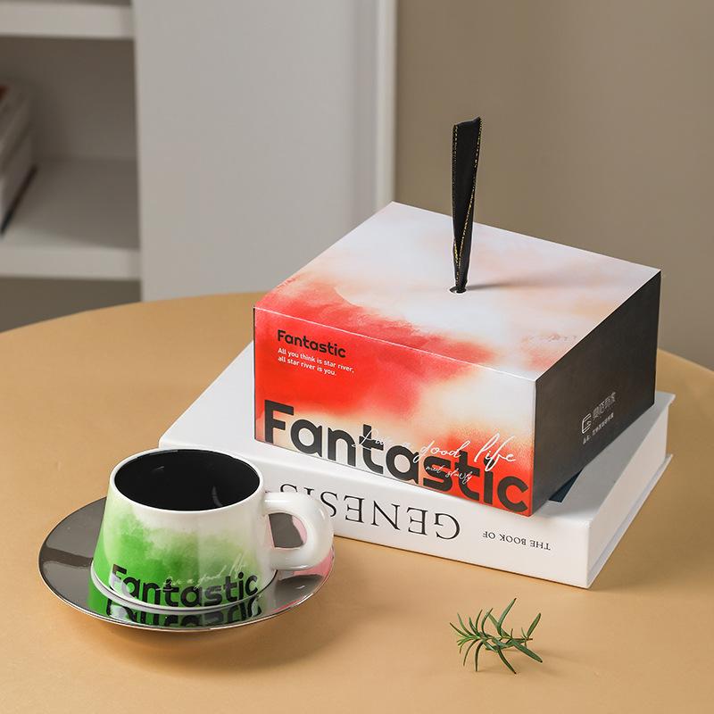 

Fantsey Series Ceramic Cup Coffee Cup Holiday Souvenir High Value Water Cup Lace Cup Gift Set 280ml