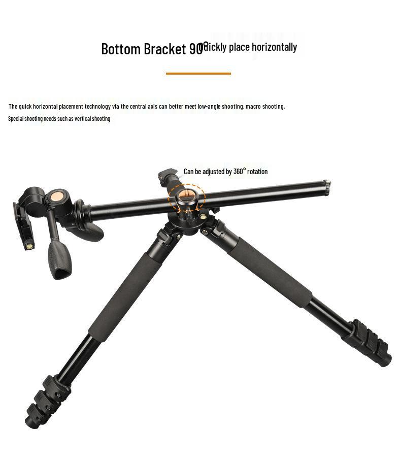7 Lightweight Era Q720 Aluminum 32mm Photography Tripod Center Column Horizontal Arm for DSLR Cameras
