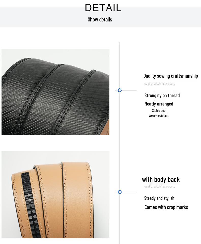 Men's Genuine Leather Automatic Buckle Belt for Business and Casual Wear