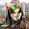 Pătură pufoasă caldă din flanelă, Pătură ușoară și confortabilă Billie Eilish pentru pat, canapea și utilizare zilnică