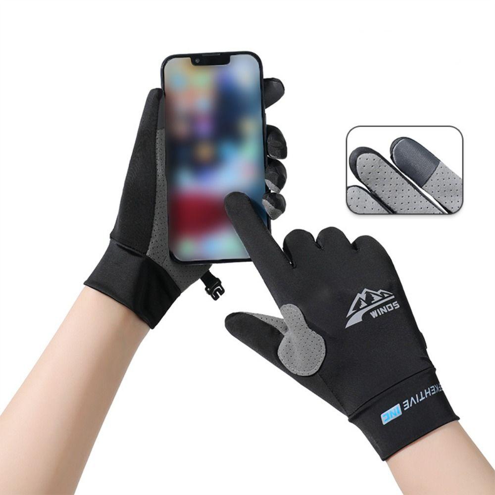 Breathable Sunscreen Ice Silk Gloves Anti-Sunburn Summer Sunscreen Gloves  Running
