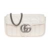 GG Marmont Mini Shoulder Bag White Quilted Leather Silver Hardware Chain Crossbody Bag for Women Evening Party Daily Commute 476433-DTD5N-9022