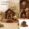 Scene Christmas Figurine Holiday Decorative Ornament for Home Tabletop Display