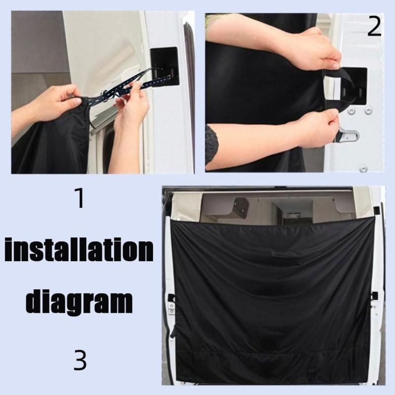SUV Truck Adjustable Car Rear Door Window Shade Sun Blocking Curtain For Privacy Resting Outdoor Shower