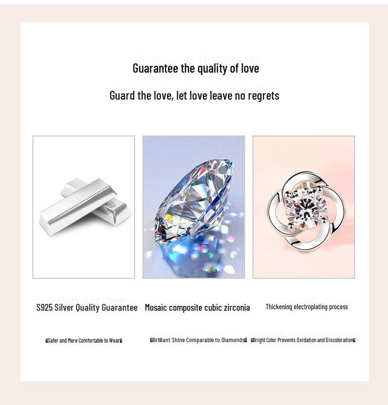 Sterling Silber Damen Ohrclips und Ohrstecker Set - Perfekt für Wochentage, Geburtstage oder Weihnachtsgeschenke.