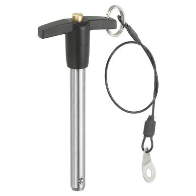 Goupille de blocage à poignée en T PATIKIL, 2/5 x 2,76" (10 x 70mm), Broche de sécurité à repérage en acier inoxydable 304 avec bouton-poussoir, Compatible avec un câble de lanière de 25 cm