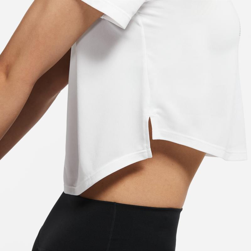 Nike Solid Color Letter Quick-Dry Breathable Short Sleeve T-Shirt Women Tops White DD5020-100