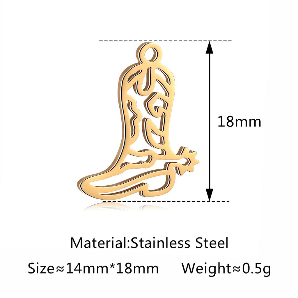 5Pcs Horse/Hat/Horseshoe/Cactus/Boot Charms Stainless Steel Western Cowboy Pendants DIY Bracelet Necklace Crafts Jewelry Making