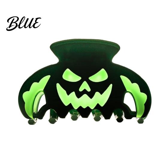 Unique Niche Hair Accessories Halloween Claw Clips Luminous Ghost Pumpkin Pattern Acrylic Anti-slip Retro Grips Glow in The Dark Grippers for