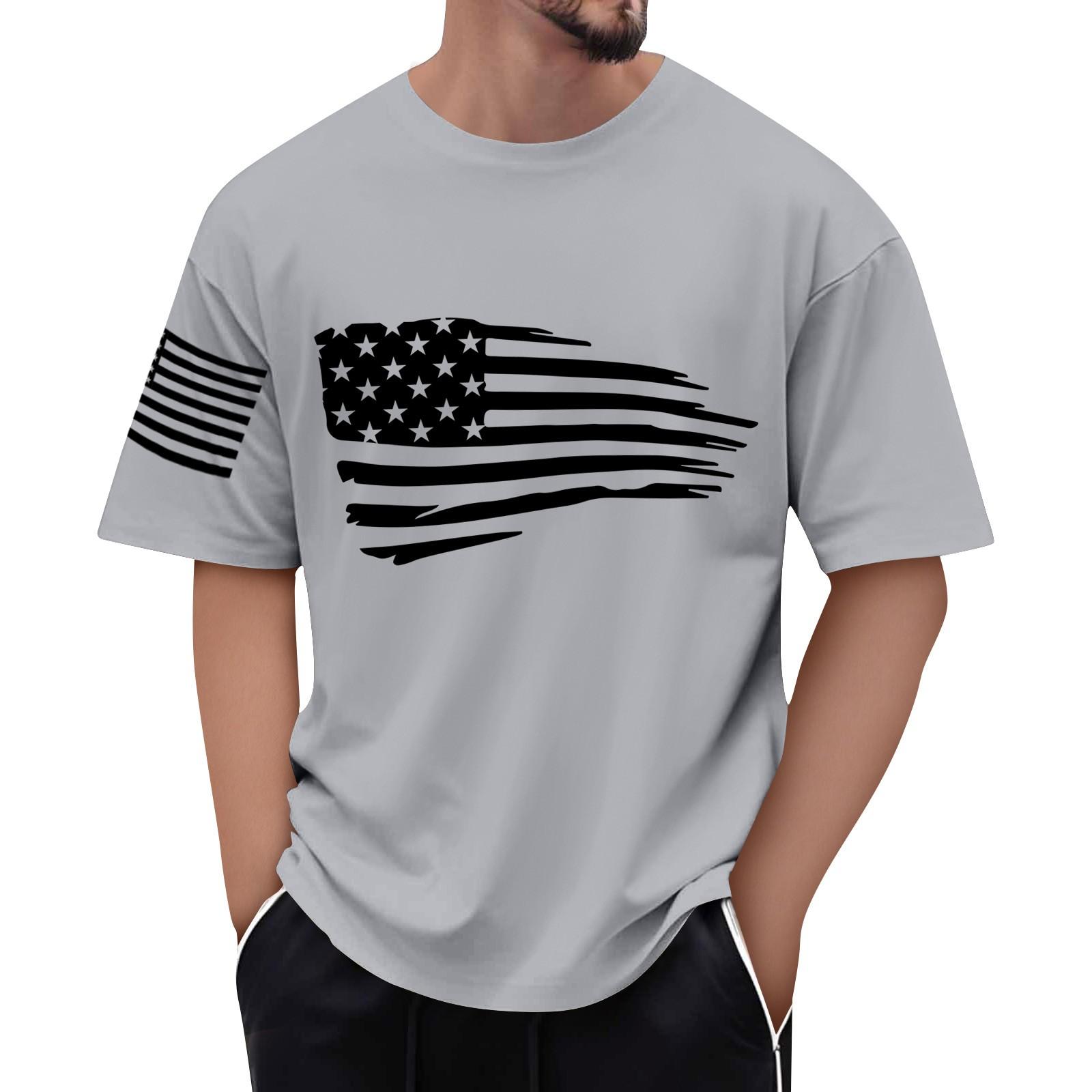 

Мужская футболка с принтом флага, мужской свободный повседневный топ с короткими рукавами XXL