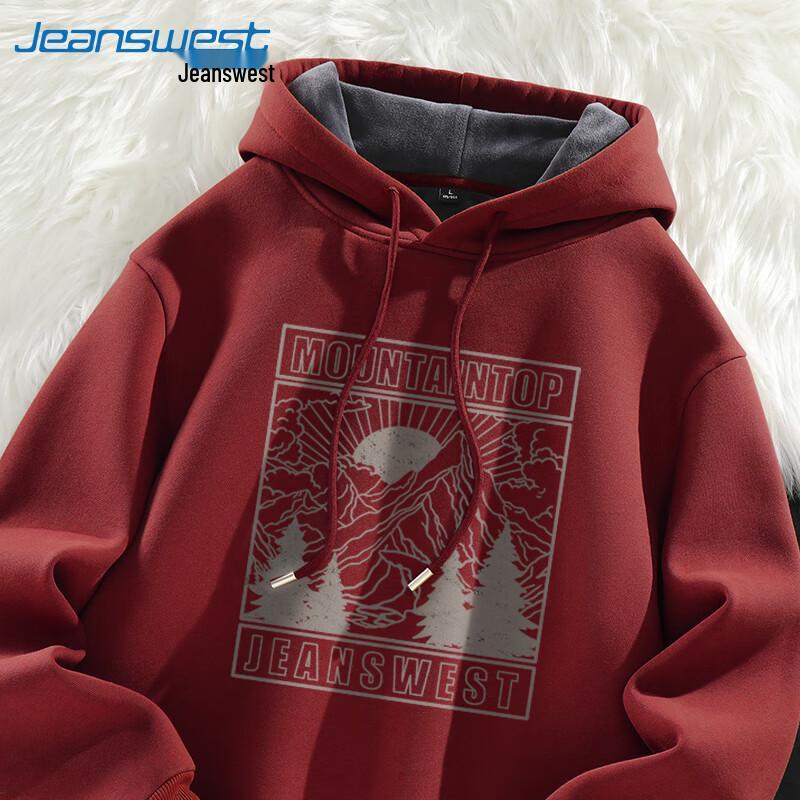 

Jeanswest Men s Casual Printed Fleece Hooded Sweatshirt XL