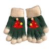 Knitted Christmas Gloves Unisex Christmas Tree Pattern Gloves Winter Touch Screen Fuzzy Gloves